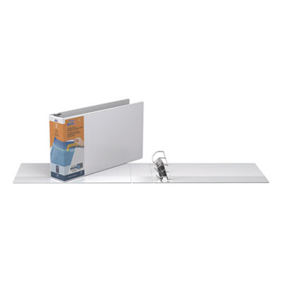 Quickfit Ledger D-Ring View Binder, 3 Rings, 3" Capacity, 11 X 17, White