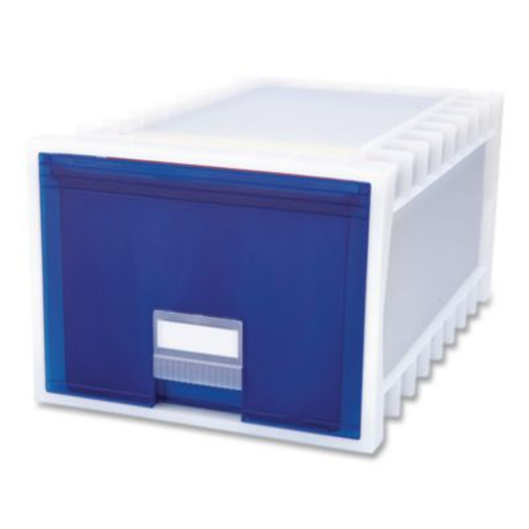 Archive Storage Drawers, Letter/Legal Files, 15.3" X 24.25" X 11.38", Blue/White