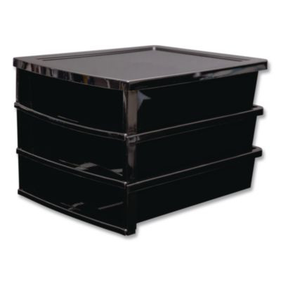 Quick Stack Construction Paper Sorter, 3 Compartments, 11 x 12.4 x 8.7, Black
