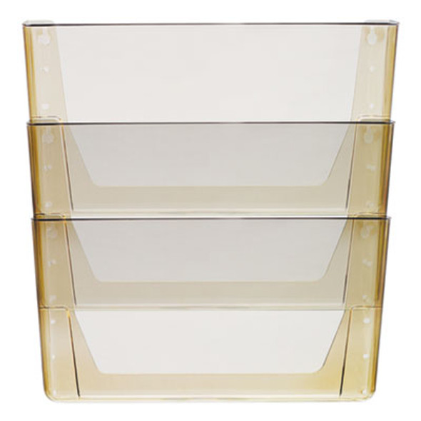 Wall File, 3 Sections, Legal Size, 16" x 4" x 14", Smoke, 3/Set