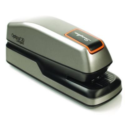 Optima Grip Electric Stapler, 20-Sheet Capacity, Black/Silver