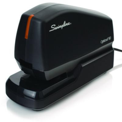 Optima 50 Electric Stapler, 50-Sheet Capacity, Black/Orange