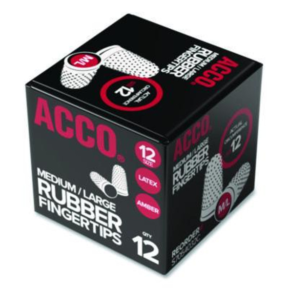 Rubber Finger Tips, 12 (Medium-Large), Amber, Dozen