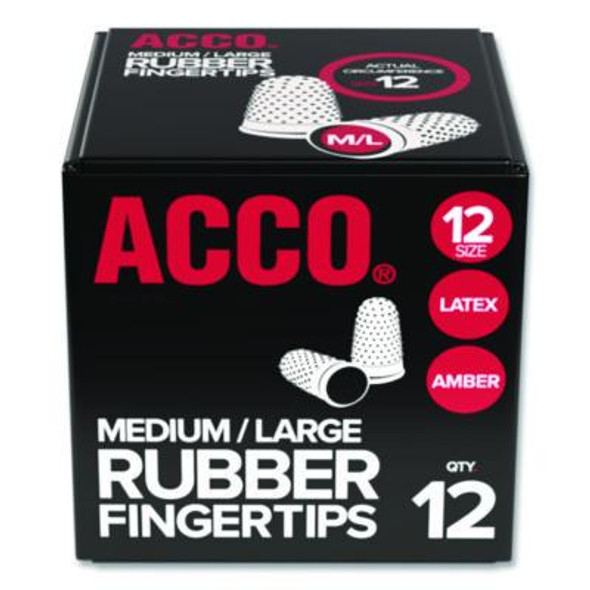 Rubber Finger Tips, 12 (Medium-Large), Amber, Dozen