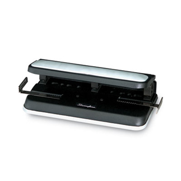 32-Sheet Lever Handle Heavy-Duty Two- To Seven-Hole Punch, 9/32" Holes, Black