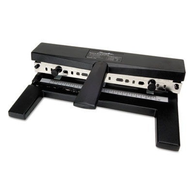 40-Sheet Heavy-Duty Two- To Seven-Hole Adjustable Heavy-Duty Paper Punch, 9/32" Holes, Black