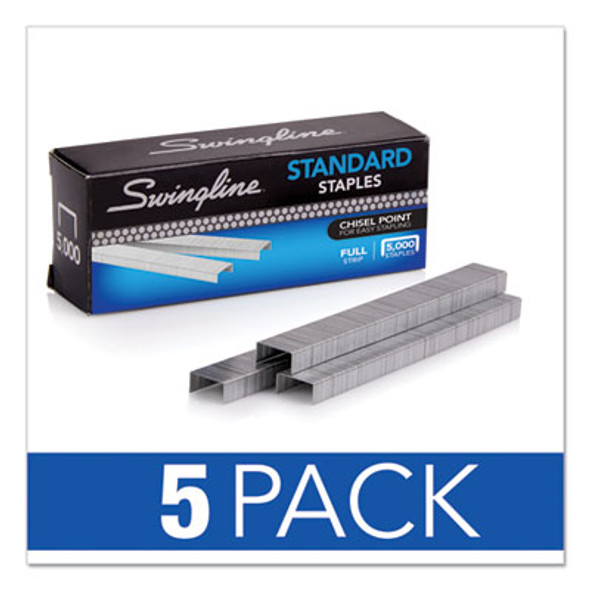 S.F. 1 Standard Staples, 0.25" Leg, 0.5" Crown, Steel, 5,000/Pack, 5 Packs/Box