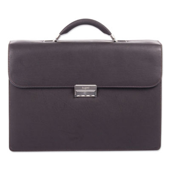 Milestone Briefcase, Fits Devices Up To 15.6", Leather, 5 x 5 x 12, Brown