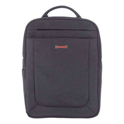 Cadence 2 Section Business Backpack, Fits Devices Up To 15.6", Polyester, 6 x 6 x 17, Charcoal