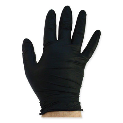 Proguard Powder Free Nitrile Gloves, Powder-Free, Large, 3.5 Mil Thick, 9.65" Long, Black, 100/Box, 10 Boxes/Carton