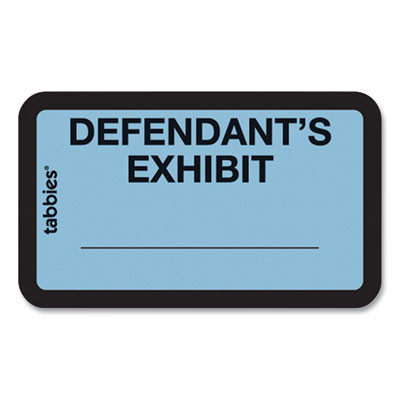 Legal Exhibit Labels, Defendant's Exhibit, 1.63 X 1, Blue, 9/Sheet, 28 Sheets/Pack, 252 Labels/Pack