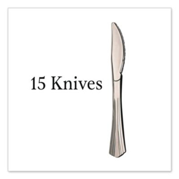 Sterling Heavy-Duty Plastic Cutlery, Heavyweight Knife, Silver, 50/Pack