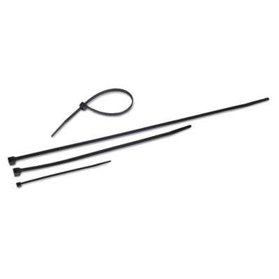Nylon Cable Ties, 11 X 0.19, 50 Lb, Black, 500/Pack