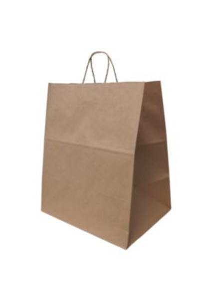 Emporium Twist Handle Bag, Rope Handles, 14" x 9.84" x 15.5", Kraft, 200/Carton