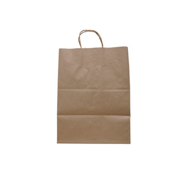 Take Out Twist Handle Bag, Rope Handles, 12" x 9" x 15.75", Kraft, 200/Carton