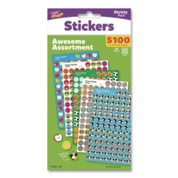 Superspots And Supershapes Sticker Variety Packs, Awesome Assortment, Assorted Colors, 5,100/Pack