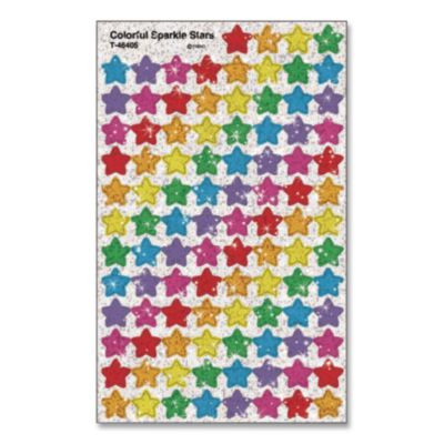 Superspots And Supershapes Sticker Variety Packs, Colorful Sparkle Stars, Assorted Colors,1,300/Pack