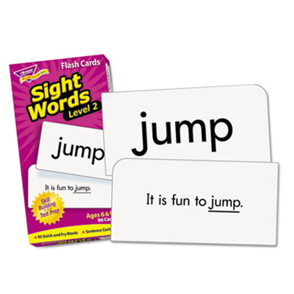 Skill Drill Flash Cards, Sight Words Level 2, Grades 1 To 3, 3" x 6", Black And White, 97/Set