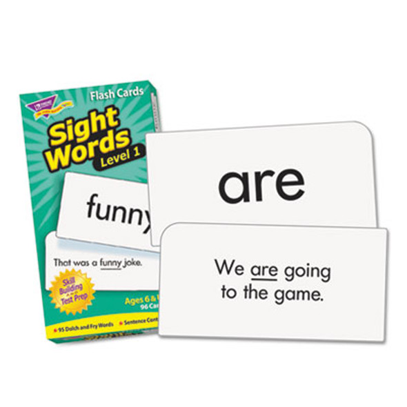 Skill Drill Flash Cards, Sight Words Level 1, Grades 1 To 3, 3" x 6", Black And White, 96/Set