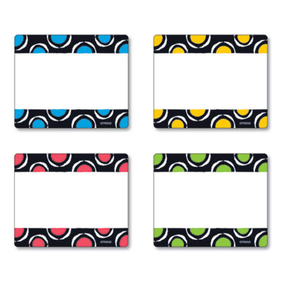 Terrific Labels Name Tags, Dots Design, 3" x 2.5", Assorted Colors, 36/Pack