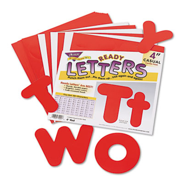 Ready Letters Casual Combo Set, 4" Tall, Red Characters, 182/Set