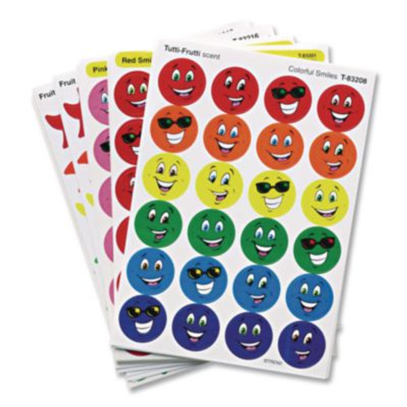 Stinky Stickers Variety Pack, Smiles And Stars, Assorted Colors, 648/Pack