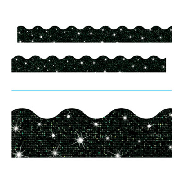 Sparkle Terrific Trimmers, Sparkles, 2.75" x 32 Ft, Black Sparkle, 12/Set
