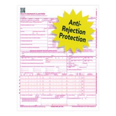 Cms-1500 Health Insurance Claim Form, One-Part (No Copies), 8.5 x 11, 1,000 Forms Total