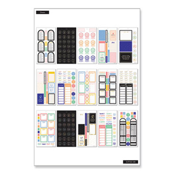 Essentials Home Classic Stickers, Assorted Sizes And Colors, 734/Pack