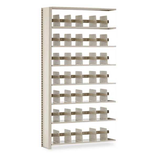Snap-Together Seven-Shelf Closed Add-On Unit, Steel, 48w X 12d X 88h, Sand