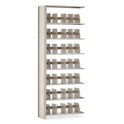Snap-Together Seven-Shelf Closed Add-On Unit, Steel, 36w X 12d X 88h, Sand
