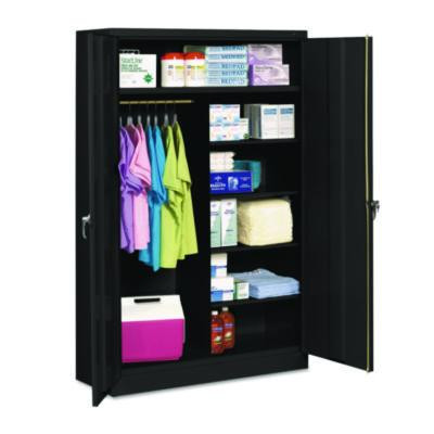Jumbo Combination Steel Storage Cabinet, 48w X 24d X 78h, Black