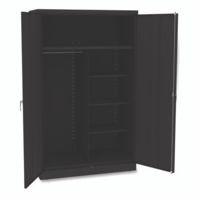 Jumbo Combination Steel Storage Cabinet, 48w X 24d X 78h, Black