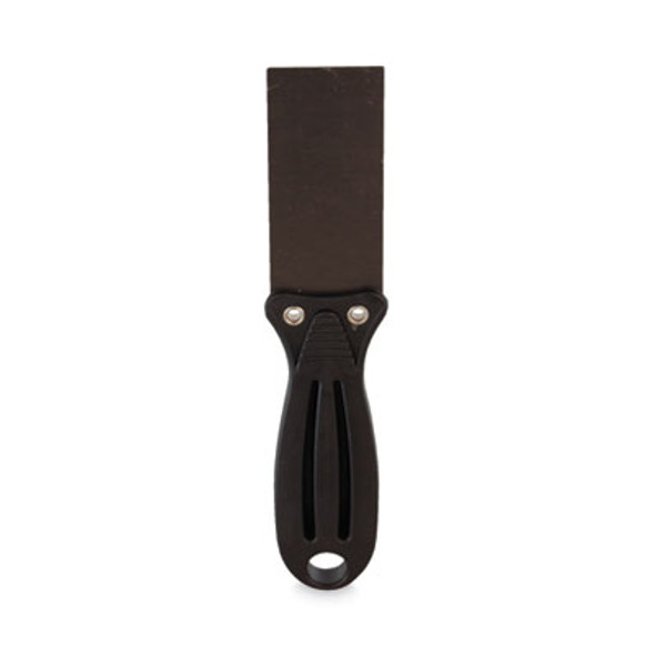 Putty Knife, 1.5" Wide, Carbon Steel Blade, Flexible Handle, Black/Silver, 24/Carton