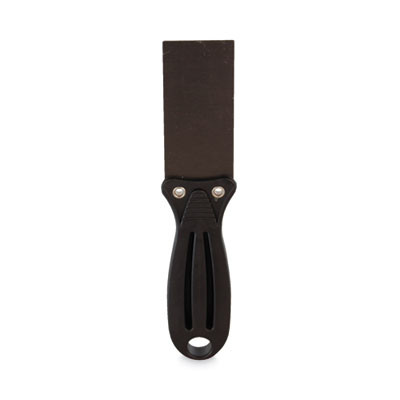 Putty Knife, 1.5" Wide, Carbon Steel Blade, Flexible Handle, Black/Silver, 24/Carton