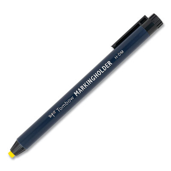 Wax-Based Marking Pencil, 4.4 Mm, Yellow Wax, Navy Blue Barrel, 10/Box