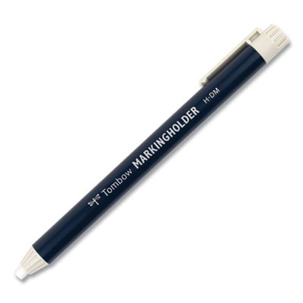 Wax-Based Marking Pencil, Twist-Advance, 4.4 Mm, White Marks, Navy Blue Barrel, 10/Box