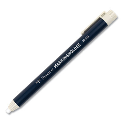 Wax-Based Marking Pencil, Twist-Advance, 4.4 Mm, White Marks, Navy Blue Barrel, 10/Box