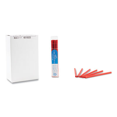 Mechanical Wax-Based Marking Pencil Refills, 4.4 Mm, Red, 10/Box