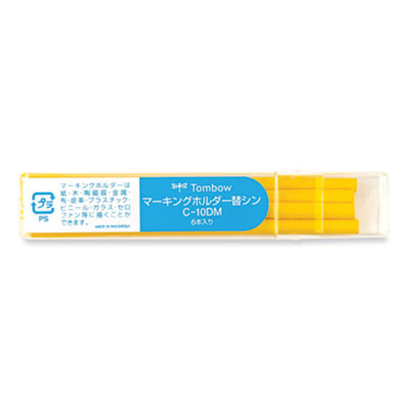 Mechanical Wax-Based Marking Pencil Refills, 4.4 Mm, Yellow, 10/Box