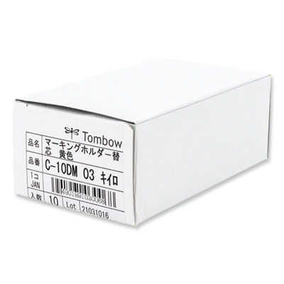 Mechanical Wax-Based Marking Pencil Refills, 4.4 Mm, Yellow, 10/Box