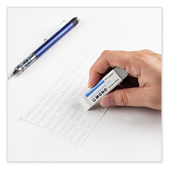 Sand And Rubber Eraser, For Pencil/Ink Marks, Rectangular Block, Medium, White