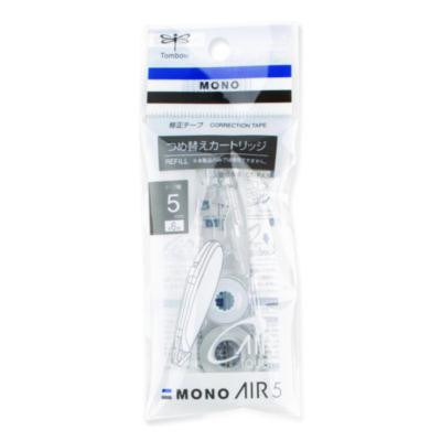 Mono Air Pen-Type Correction Tape, Refillable, 0.19" x 19.67 Ft, White Tape, Clear Dispenser