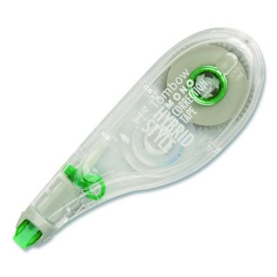 Mono Hybrid Correction Tape Value Pack, Non-Refillable, 0.17" x 32.83 Ft, White Tape, Clear/Green Dispenser, 10/Pack
