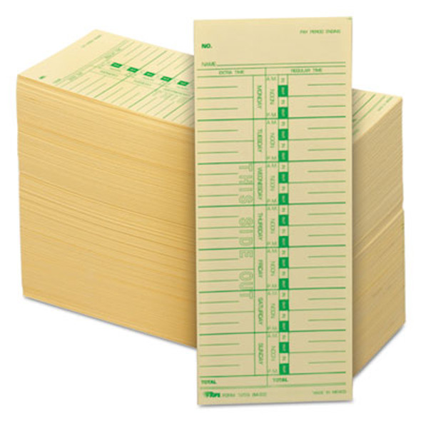 Time Clock Cards, Replacement For M-33, One Side, 3.5 X 9, 500/Box