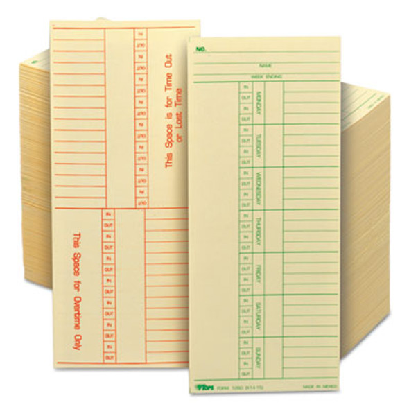 Time Clock Cards, Replacement For K14-15, Two Sides, 3.38 X 8.25, 500/Box