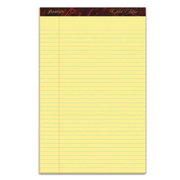 Gold Fibre Quality Writing Pads, Wide/Legal Rule, 50 Canary-Yellow 8.5 X 14 Sheets, Dozen