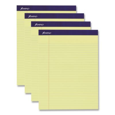Legal Ruled Pads, Narrow Rule, (50) Canary Yellow 8.5 x 11 Sheets, 4/Pack
