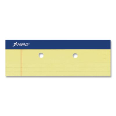 Perforated Writing Pads, Wide/Legal Rule, (50) Canary Yellow 8.5 x 14 Sheets, Dozen