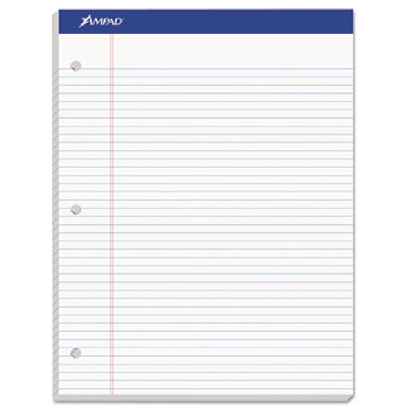 Double Sheet Pads, Wide/Legal Rule, 100 White 8.5 X 11.75 Sheets